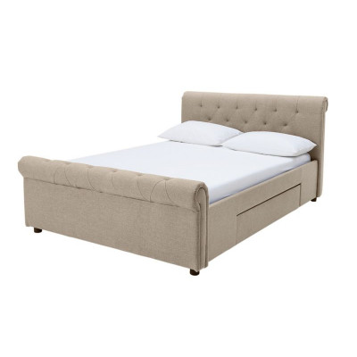 Argos Home Newbury 2 Drawer Fabric Bed Frame - Natural
