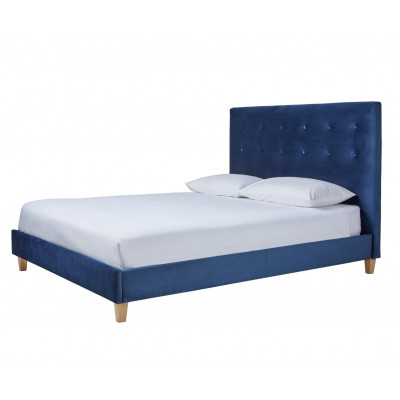 Habitat Hattie Double Velvet Bed Frame - Blue