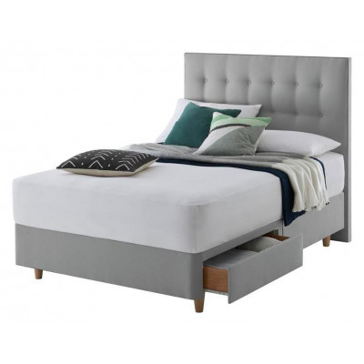 Silentnight Alaro 2 Drawer Kingsize Divan & Headboard - Grey