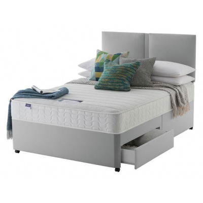 Silentnight Hatfield Memory 2 Drw Small Double Divan - Grey
