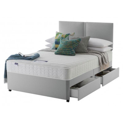Silentnight Hatfield Memory 4 Drawer Double Divan - Grey