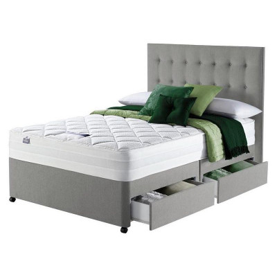 Silentnight Knightly 2000 4 Drawer Kingsize Divan Bed - Grey