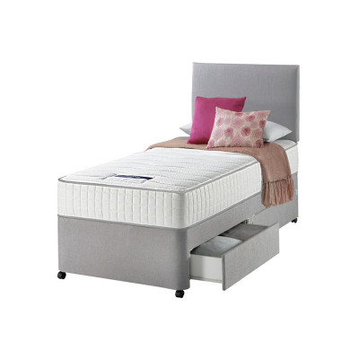 Silentnight Middleton 800 Pkt Memory Single 2Drw Divan -Grey