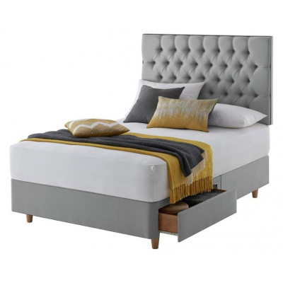 Silentnight Sassaria Small Double 2 Drawer Divan Set - Grey