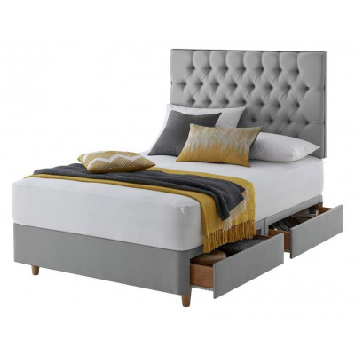 Silentnight Sassaria 4 Drawer Double Divan Bed - Grey