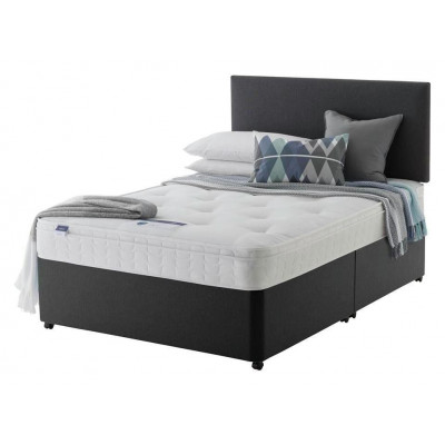Silentnight Travis Ortho Double Divan & Headboard - Charcoal
