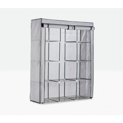 Argos Home Double Modular Fabrics Wardrobe - Grey and Black
