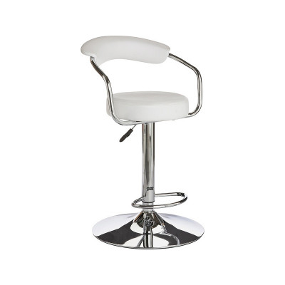 Argos Home Executive Gas Lift Bar Stool w/ Back Rest - White