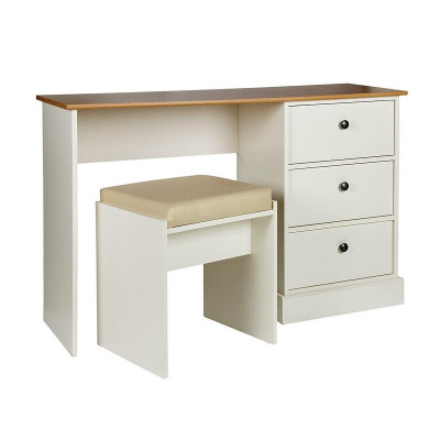 Argos Home Kensington 3 Drw Dressing Table - Oak Eff & Ivory