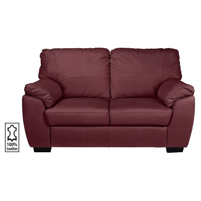 Argos Home Milano 2 Seater Leather Sofa - Burgundy