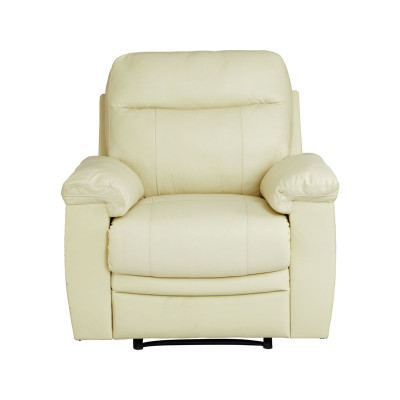 Argos Home Paolo Leather Mix Manual Recliner Chair - Ivory