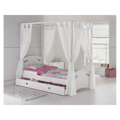 AH2 MIA WHITE 4 POSTER + DRAPE