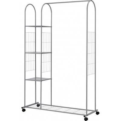 Argos Home Clothes Rail with Shelves - Silver