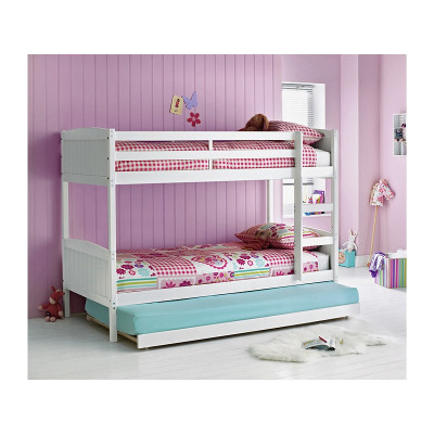 Habitat Detachable Bunk Bed, Trundle & 3 Mattresses-White