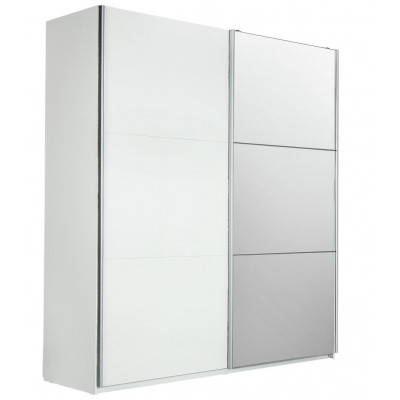 Habitat Holsted Large White & Mirror Sliding Wardrobe