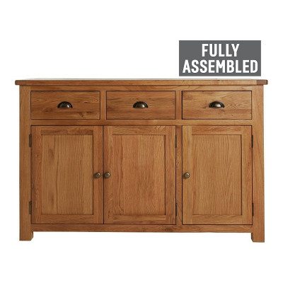 Habitat Kent 3 Door 3 Drawer Oak & Oak Veneer Sideboard