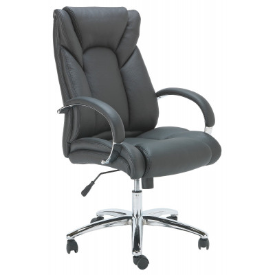 Habitat Leather Faced Office Chair - Black
