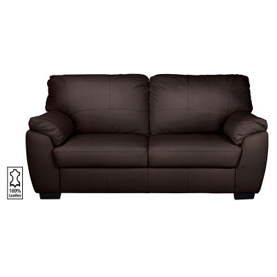 Argos Home Milano 3 Seater Leather Sofa - Chocolate
