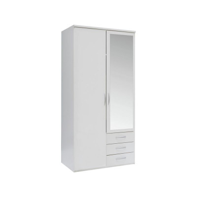 Argos Home New Hallingford 2Dr 3 Drw Mirror Wardrobe - White