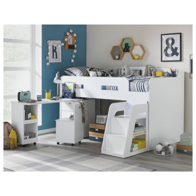 Habitat Ultimate Storage Mid Sleeper and Mattress - White