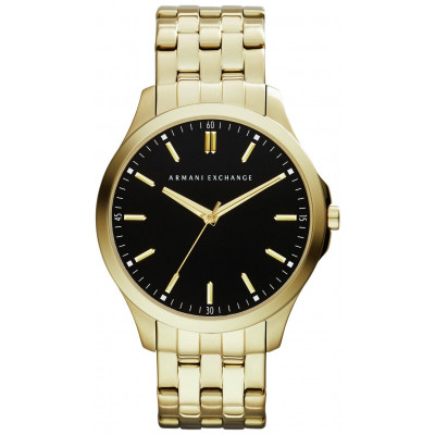 Armani Exchange Black Dial Gold Coloured Watch