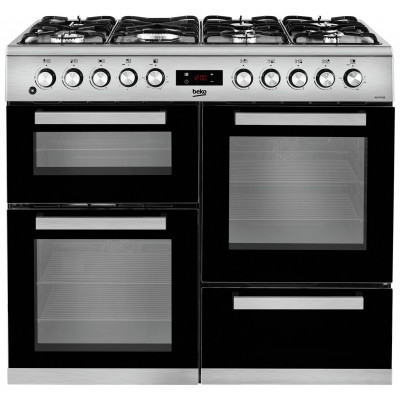 Beko KDVF100X 100cm Dual Fuel Range Cooker - Stainless Steel