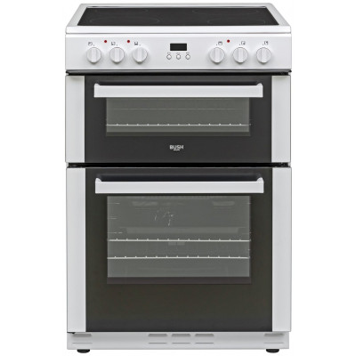 Bush BDBL60ELWX 60cm Double Oven Electric Cooker - White