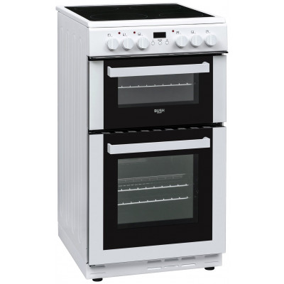 Bush DHBEDC50W 50cm Double Oven Electric Cooker - White