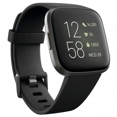 Fitbit Versa 2 Smart Watch - Carbon Alu / Black Band