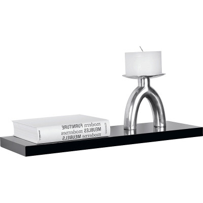 Habitat Jak 80cm Floating Shelf - High Black Gloss