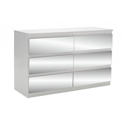 HABITAT JENSON 3+3 DRAWER CHEST MIRR WHITE