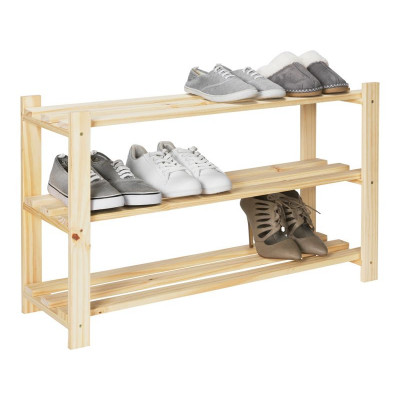 HABITAT KAREE SOLID PINE 3 TIER SHOE RACK