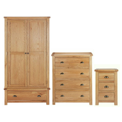 Habitat Kent 3 Piece 2 Door Wardrobe Set -Oak/ Oak Veneer