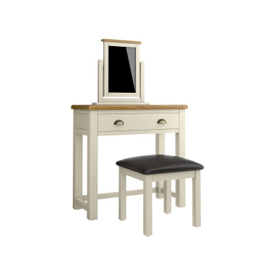 Habitat Kent Dressing Table, Stool Mirror - Cream/Oak