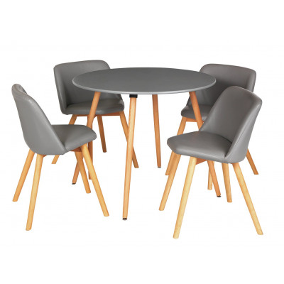 Habitat Quattro Grey Dining Table & 4 Grey Chairs
