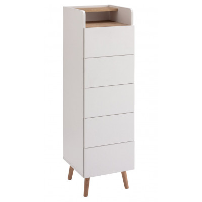 Habitat Skandi 5 Drawer Tallboy - White Two Tone