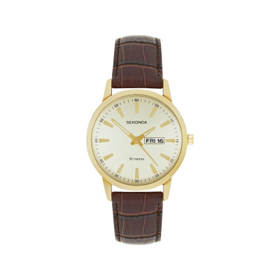 Sekonda Men's Brown Leather Strap Watch