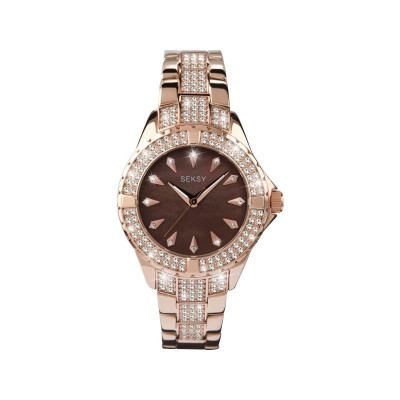 Seksy Intense Ladies Stone Set Rose Gold Plated Watch