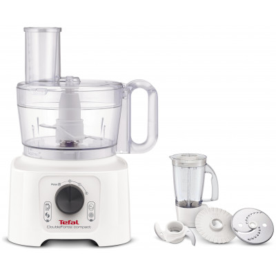 Tefal DO542140 Double Force Compact Food Processor - White